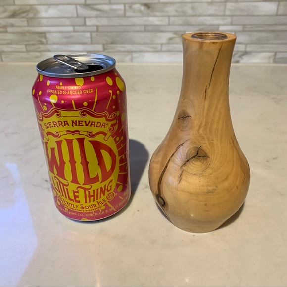 Hand Turned Signed Wooden Bud Vase - Picture 3 of 12
